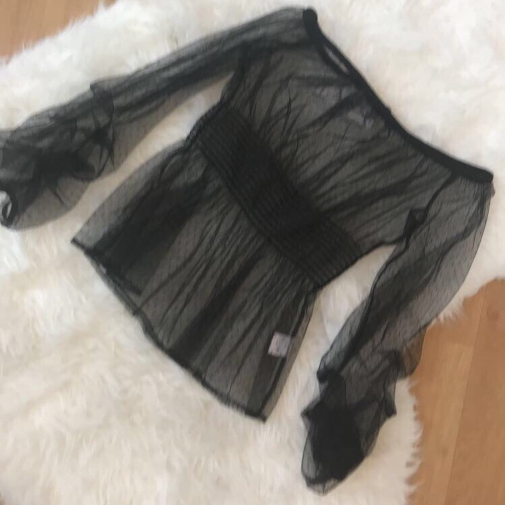 Black Mesh Top - Picture 2 of 4